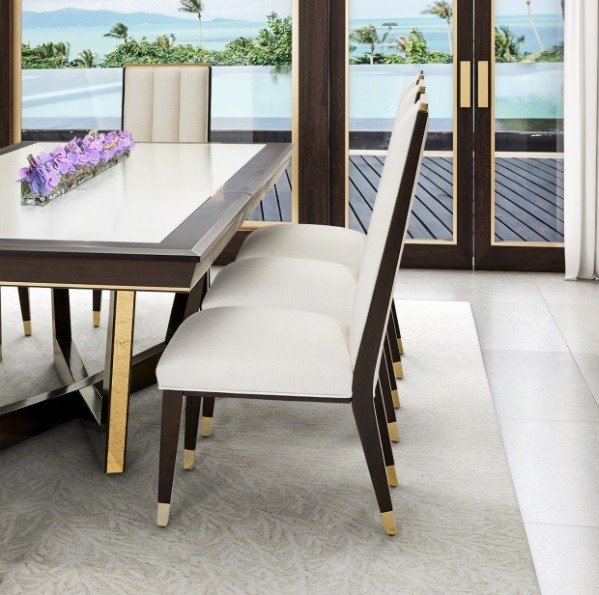 AICO Belmont Place Side Chair (Set of 2) in Espresso