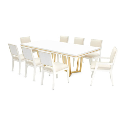 AICO Furniture Palm Gate Rectangular Dining Table in Cloud White