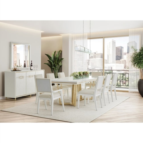 AICO Furniture Palm Gate Rectangular Dining Table in Cloud White