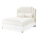 AICO Furniture Palm Gate Queen Upholstered Platform Bed in Cloud White image