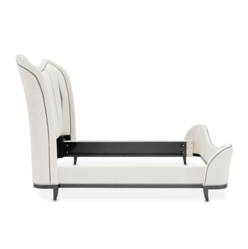 AICO Furniture Tuxedo California King Upholstered Bed in Piano Keyboard