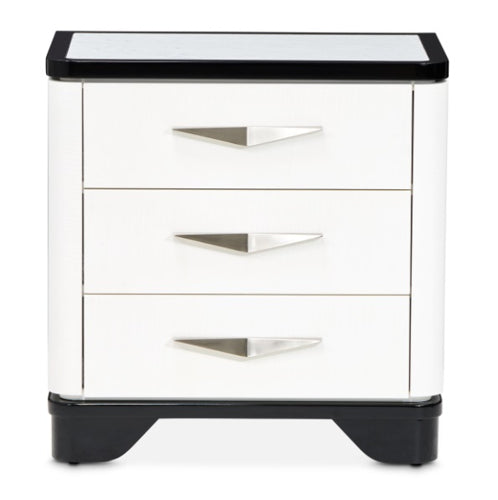 AICO Furniture Tuxedo Nightstand in Piano Keyboard