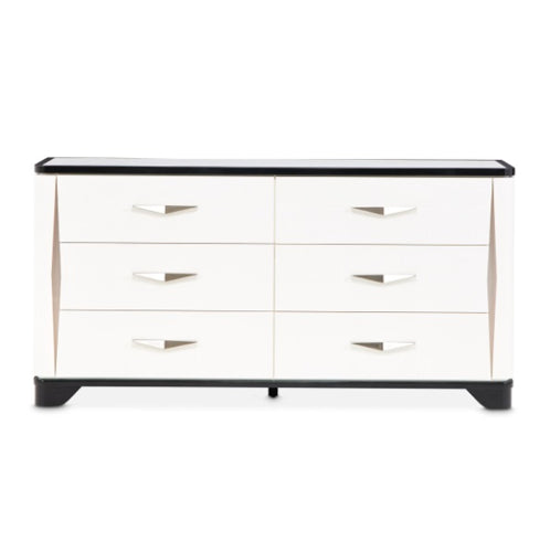 AICO Furniture Tuxedo Dresser in Piano Keyboard