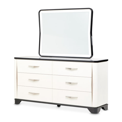 AICO Furniture Tuxedo Dresser Mirror in Piano Keyboard