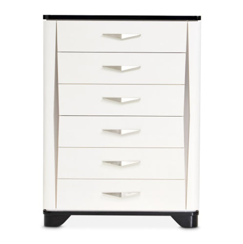 AICO Furniture Tuxedo 6 Drawer Chest in Piano Keyboard
