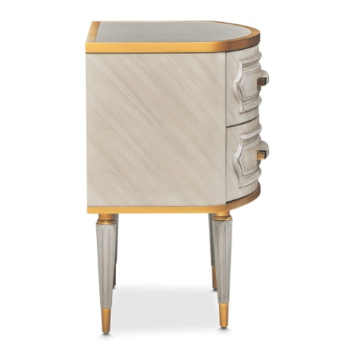 AICO Furniture St.Charles 2 Drawer Nightstand in Dove Gray