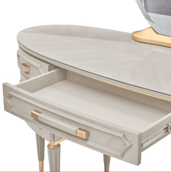 AICO Furniture St.Charles Vanity Desk in Dove Gray