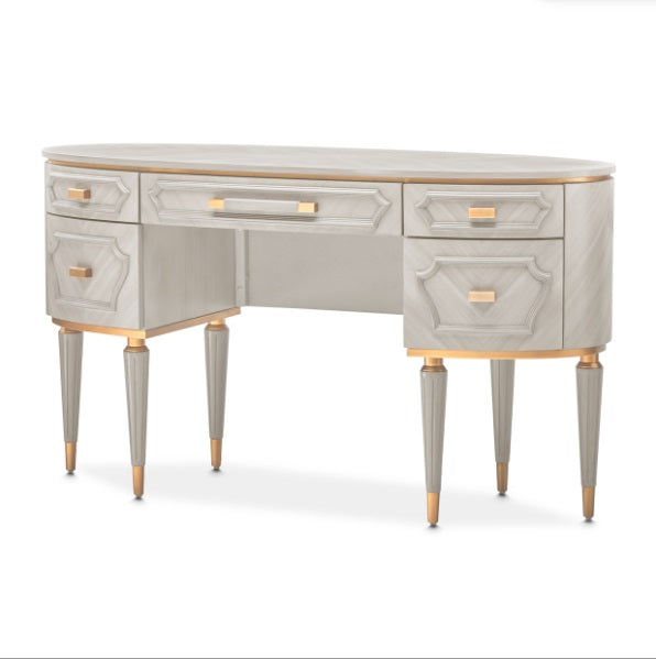 AICO Furniture St.Charles Vanity Desk in Dove Gray image