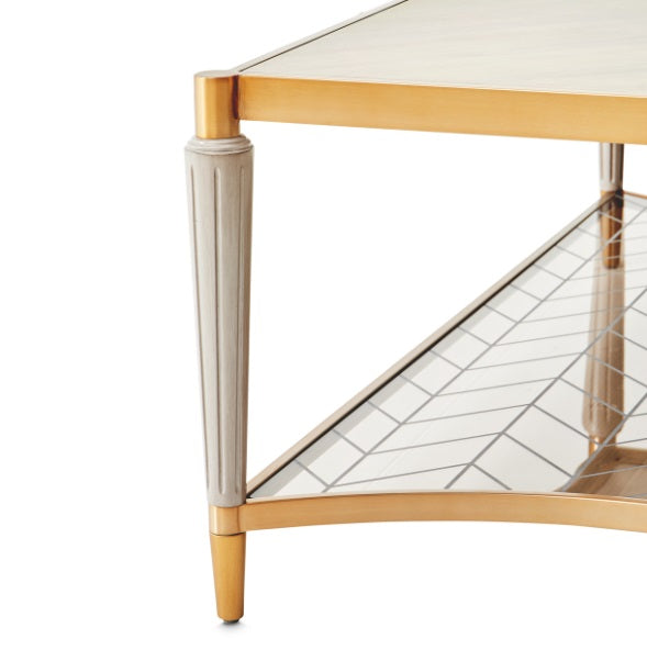 AICO Furniture St.Charles Rectangular Cocktail Table in Dove Gray