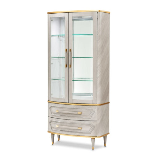 AICO Furniture St. Charles Display Cabinet in Dove Gray image
