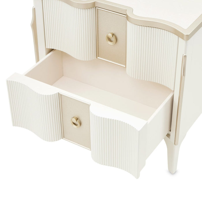 AICO Furniture La Marisia Nightstand in Creamy Pearl