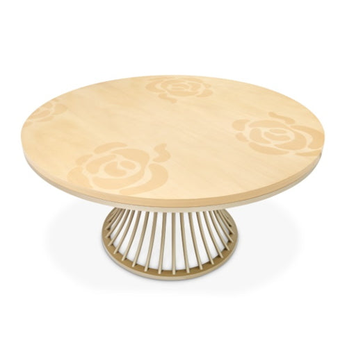 AICO Furniture Camellia Field Round Dining Table in Caramel