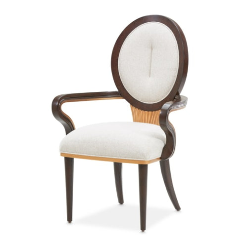 AICO Furniture Camellia Field Arm Chair (Set of 2) in Warm Pecan image