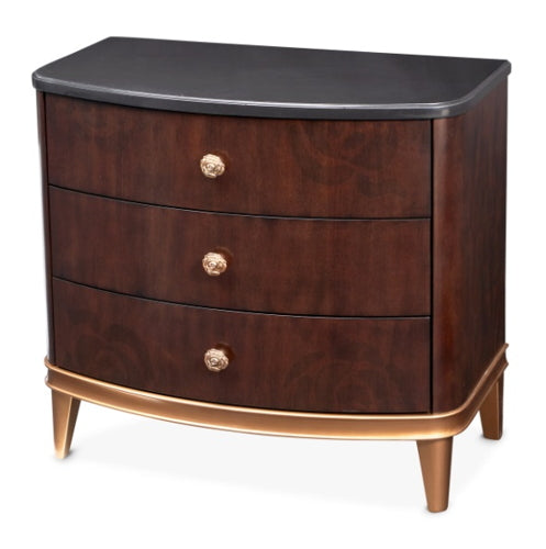 AICO Furniture Camellia Field Nightstand in Warm Pecan