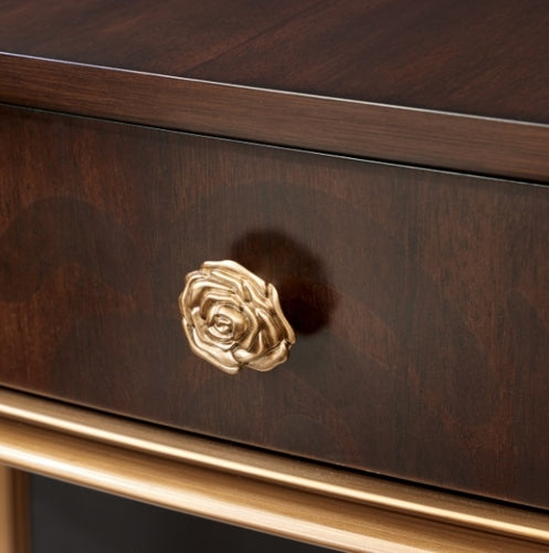 AICO Furniture Camellia Field Vanity Desk in Warm Pecan