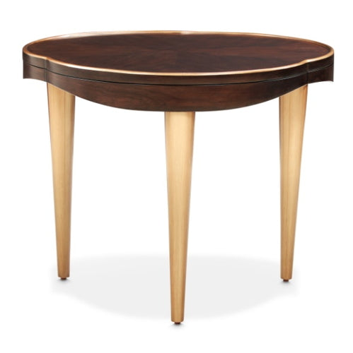 AICO Furniture Camellia Field End Table in Warm Pecan