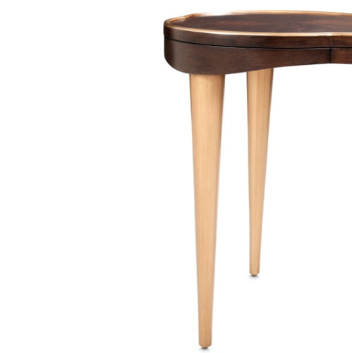 AICO Furniture Camellia Field Chairside Table in Warm Pecan