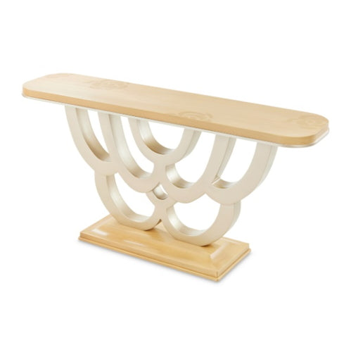 AICO Furniture Camellia Field Console Table in Caramel