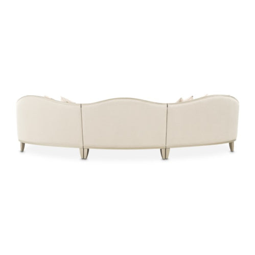 AICO Furniture Camellia Field RAF Loveseat Linen in Caramel