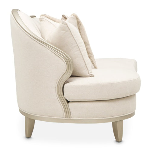 AICO Furniture Camellia Field Armless Chair Linen in Caramel