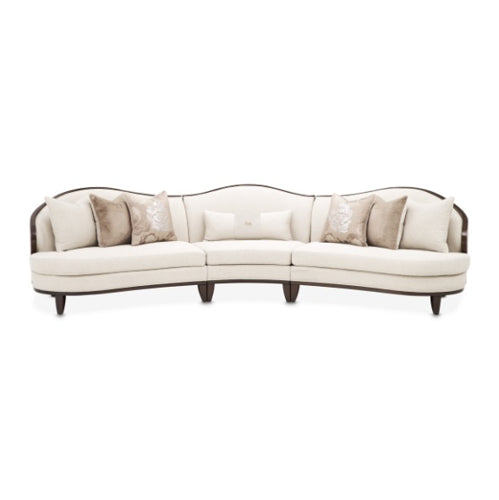 AICO Furniture Camellia Field LAF Loveseat Linen in Warm Pecan