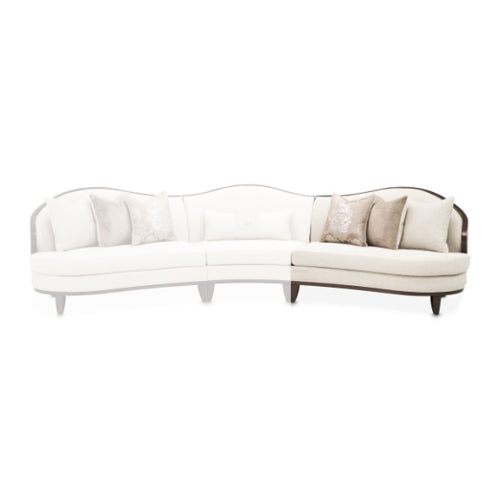 AICO Furniture Camellia Field RAF Loveseat Linen in Warm Pecan image