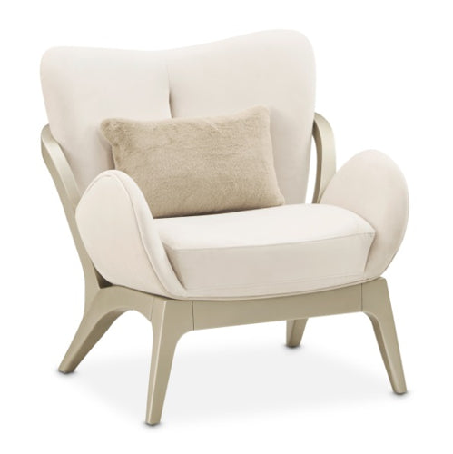 AICO Furniture Camellia Field Accent Chair Ivory in Caramel
