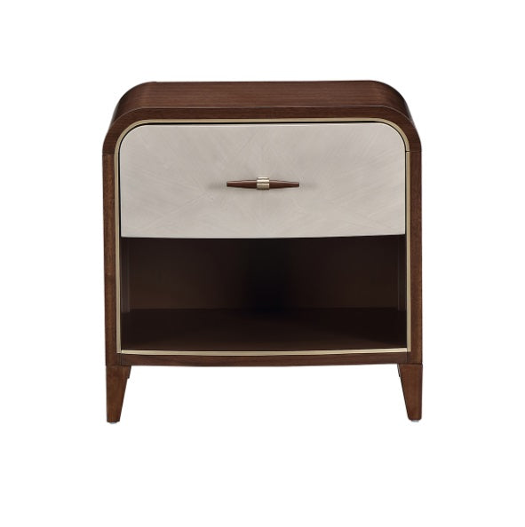 AICO Furniture Houston Small Nightstand in Walnut