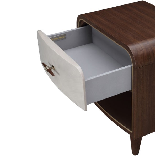 AICO Furniture Houston Small Nightstand in Walnut