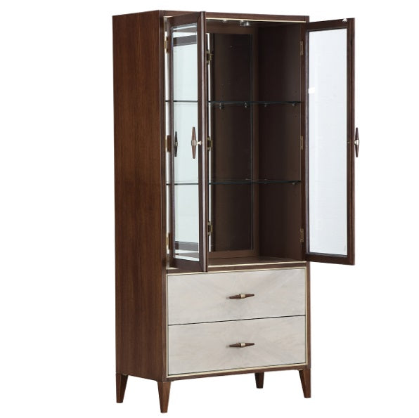 AICO Furniture Houston Display Cabinet in Walnut