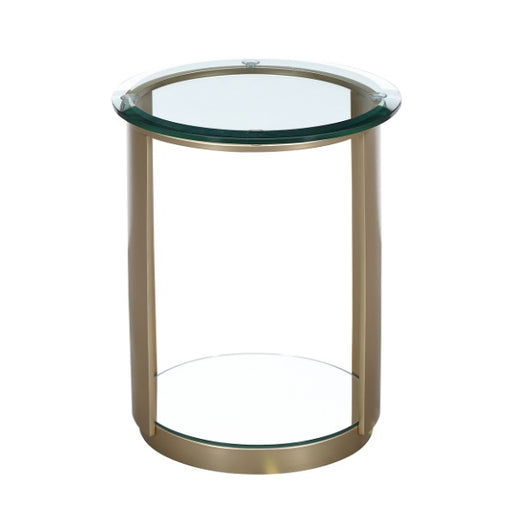 AICO Furniture Houston Chairside Table in Brushed Gold image