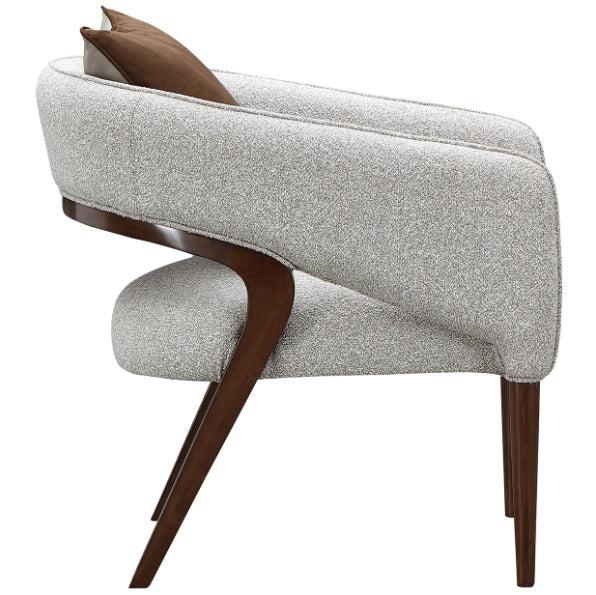 AICO Furniture Houston Accent Chair Pebble in Walnut