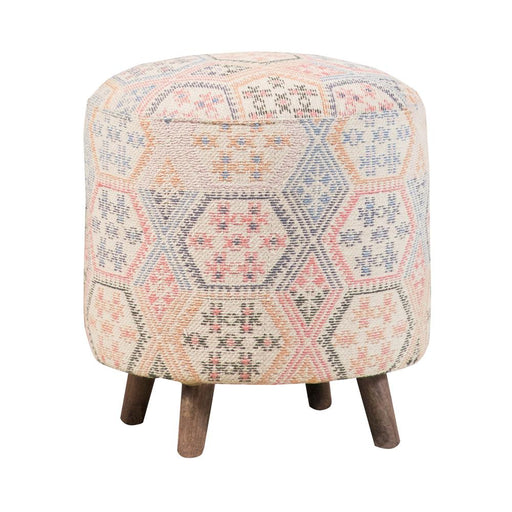 Naomi Pattern Round Accent Stool Multi-color image