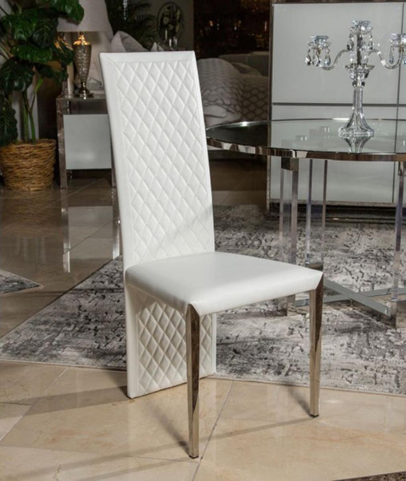 State St Short Side Chair in Glossy White (Set of 2)