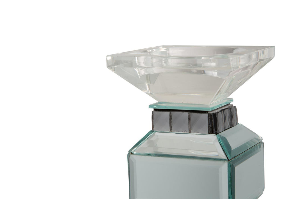 AICO Montreal 4-Tier Mirrored Candle Holder w/Crystal Accents (2/pack)
