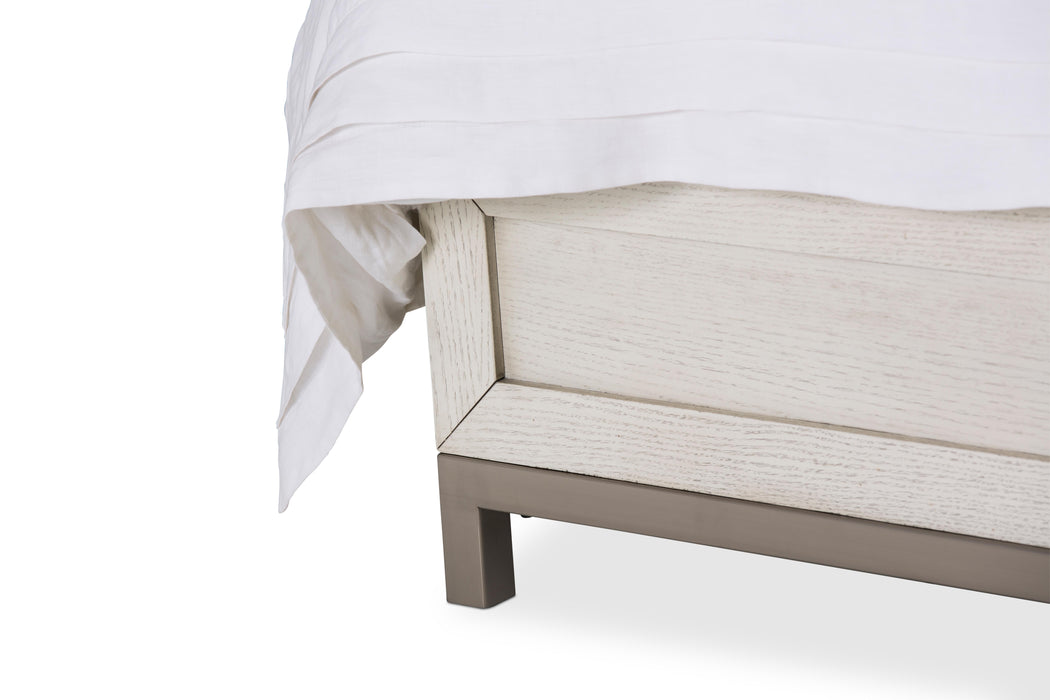 Menlo Station King Panel Bed w/ Fabric Insert in Eucalyptus