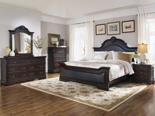 Cambridge Carved King 5-pc Bedroom Set Cappuccino image