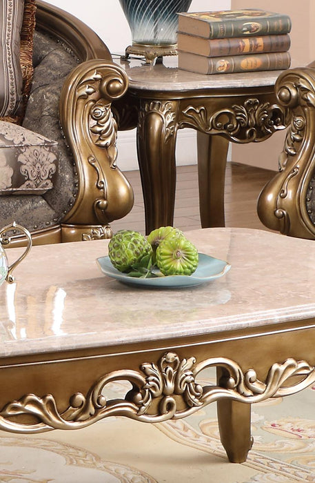 Amelia Traditional Style End Table in Bronze finish Wood