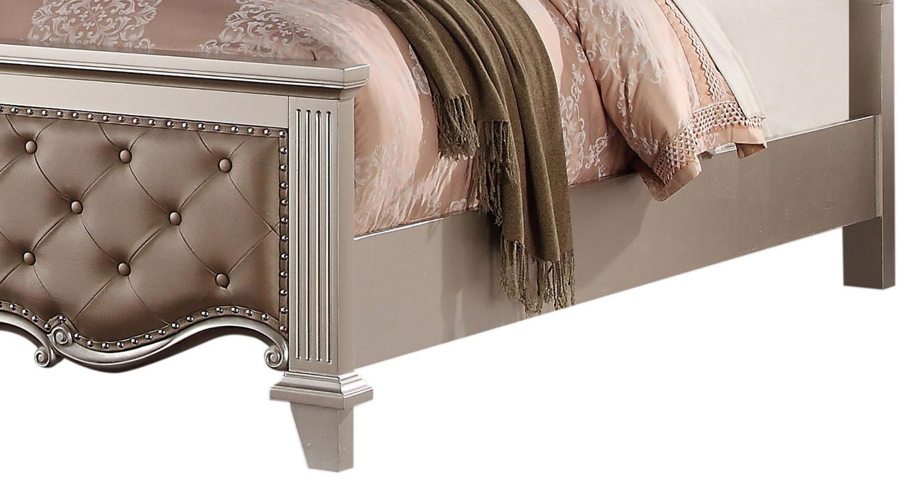 Sonia Contemporary Style Queen Bed in Beige finish Wood