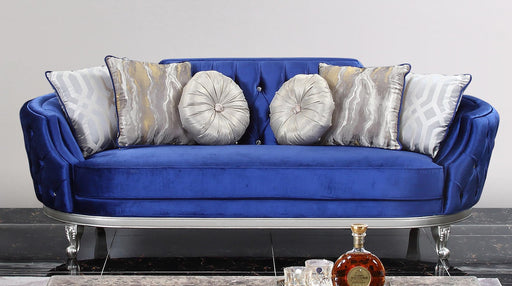 Skylar Transitional Style Sofa in Silver finish Wood image