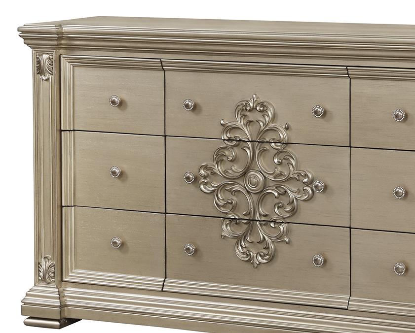 Alicia Transitional Style Dresser in Beige finish Wood