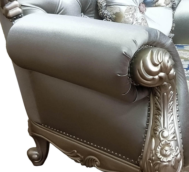Ariel Transitional Style Chair in Silver finish Wood