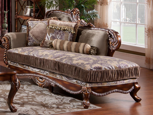 Janet Traditional Style Chaise in Cherry finish Wood image