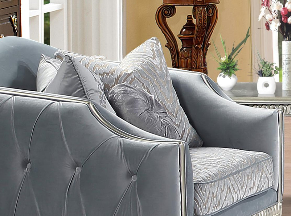 Venus Transitional Style Chair in Silver finish Wood