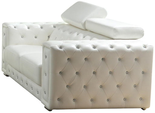 Charlise Modern Style White Loveseat in Faux Leather image