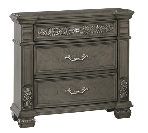 Silvy Transitional Style Nightstand in Gray finish Wood image