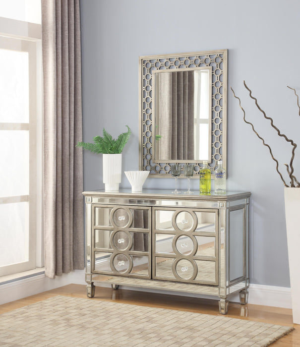 Brooklyn Contemporary Style Dining Server in Silver finish Wood