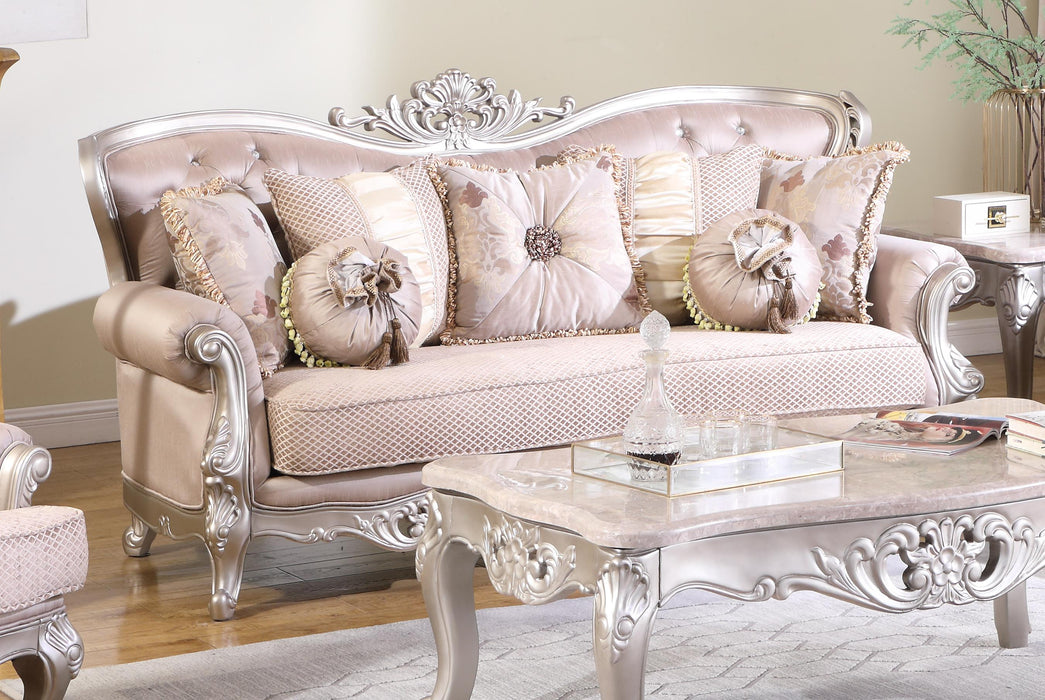 Daisy Traditional Style Sofa in Pearl finish Wood image