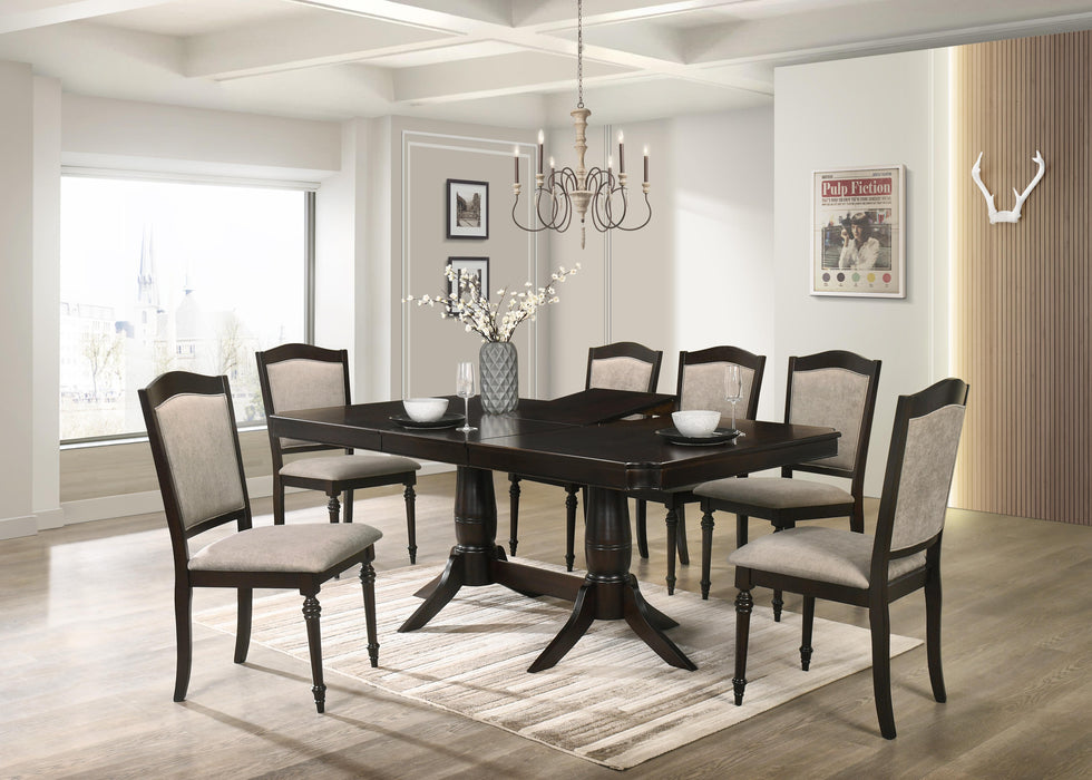 Windsor Contemporary Style Dining Table in Chocolate finish Wood