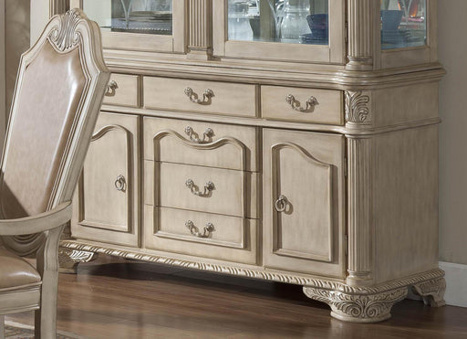 Veronica Antique White Traditional Style Dining Buffet in Champagne finish Wood image